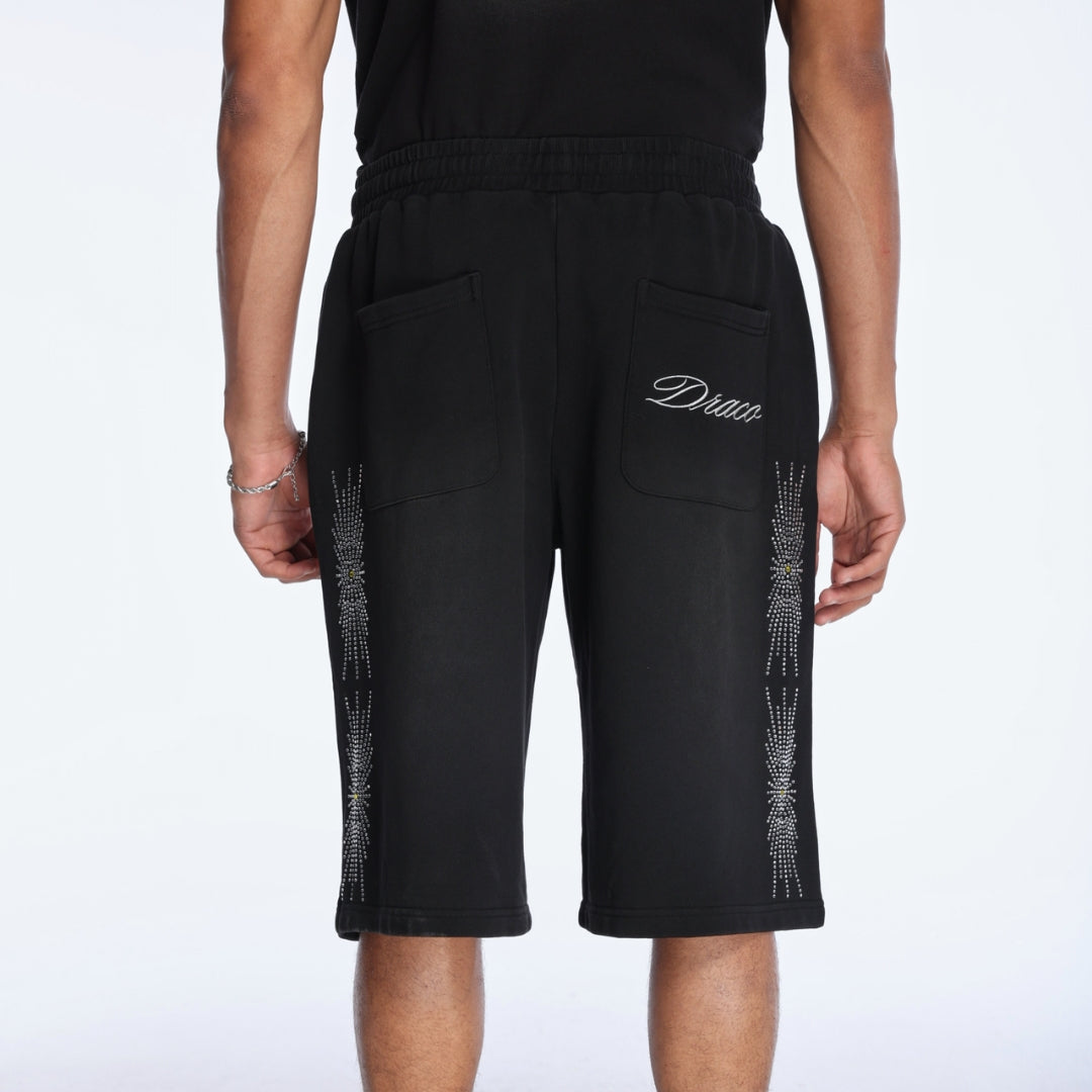 Draco Rhinestone Sweat Shorts