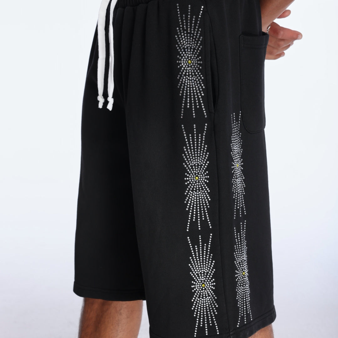 Draco Rhinestone Sweat Shorts