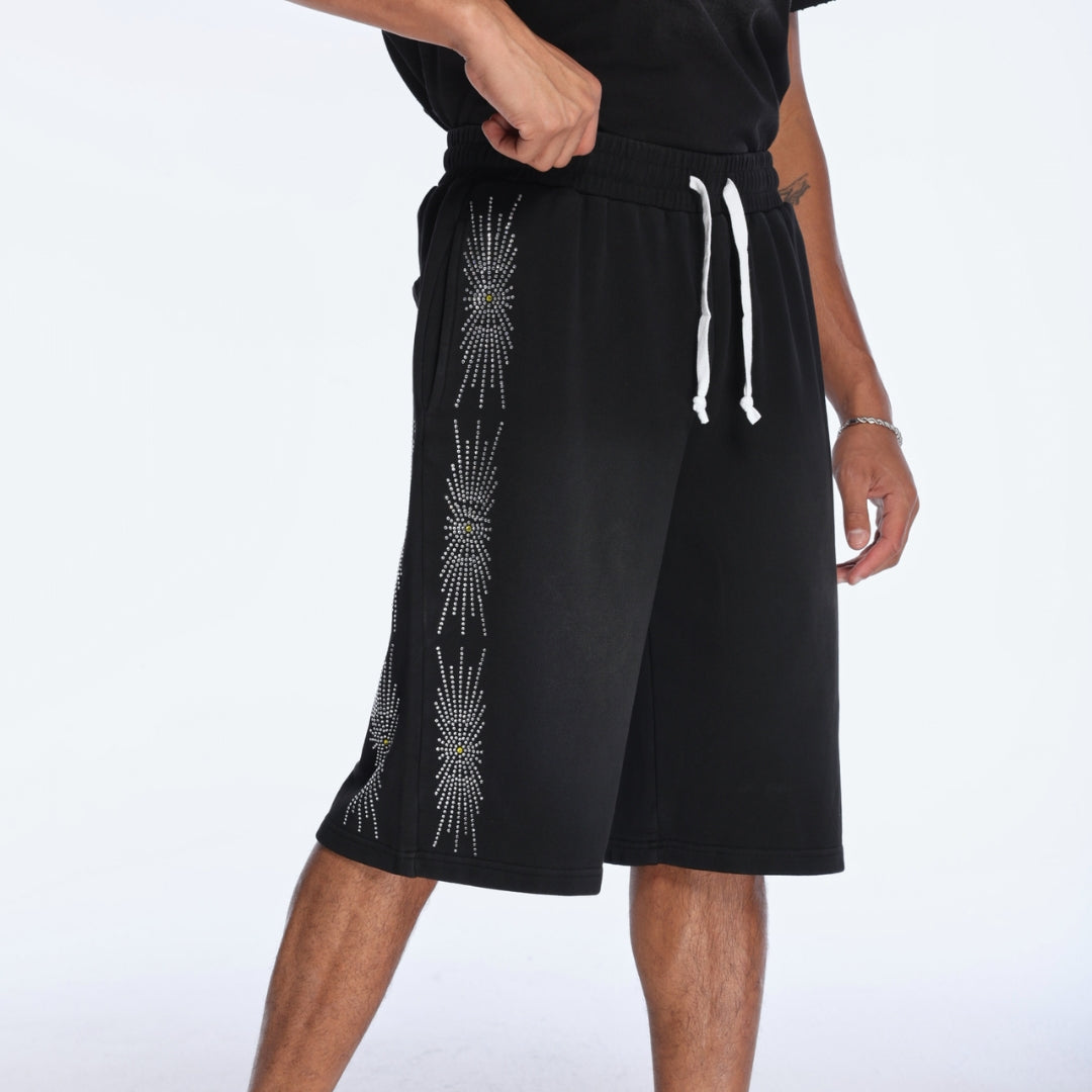 Draco Rhinestone Sweat Shorts