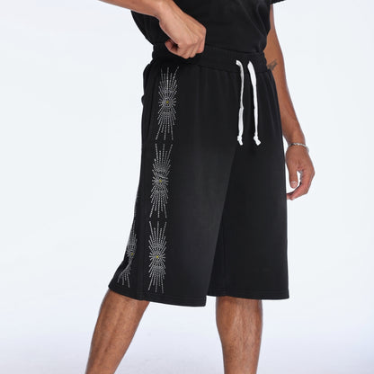 Draco Rhinestone Sweat Shorts