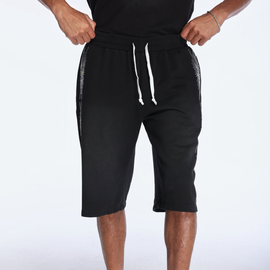 Draco Rhinestone Sweat Shorts