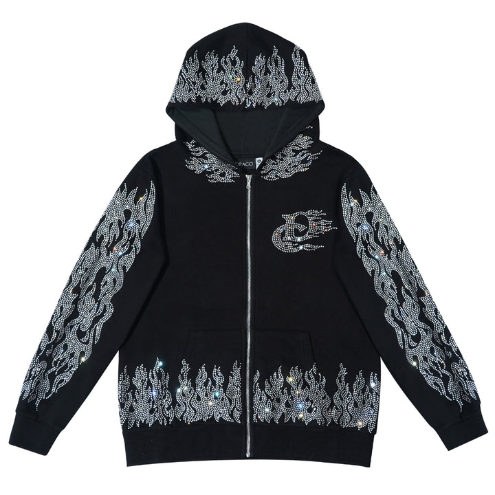 Flame Rhinestone Hoodie