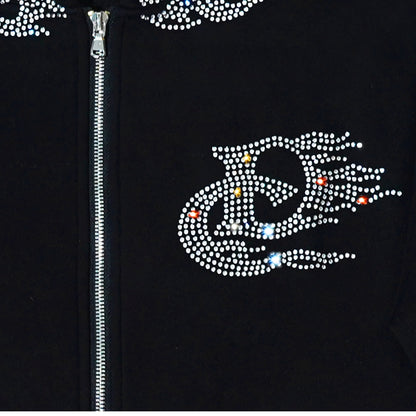 Flame Rhinestone Hoodie