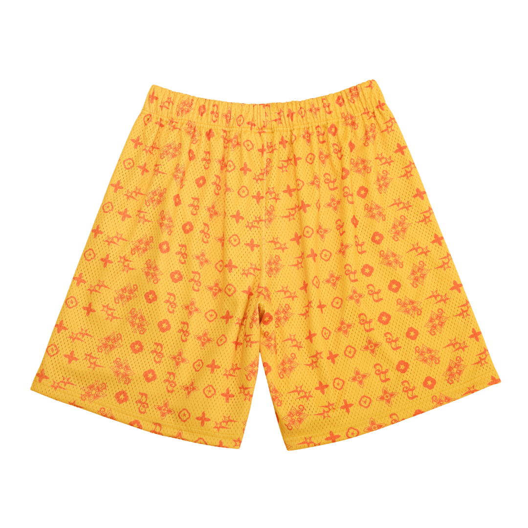 Gold Monogram Shorts