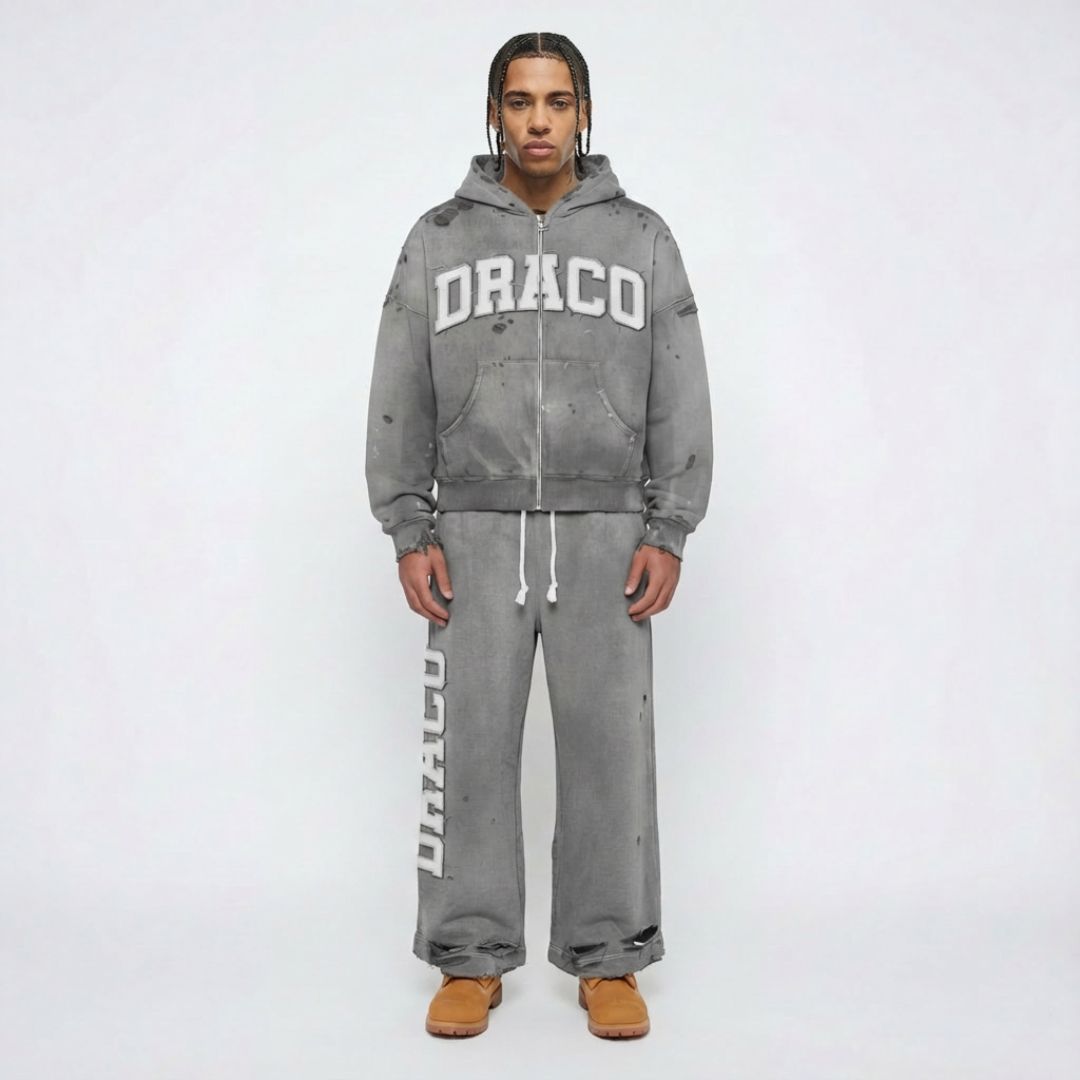 Draco Grey Distressed Pants