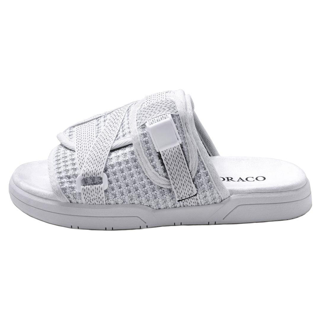 Reflective DracoSlides - Comfortable Luxurious Slides For Men & Women - White