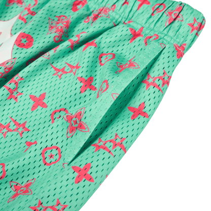 Mint Monogram Shorts