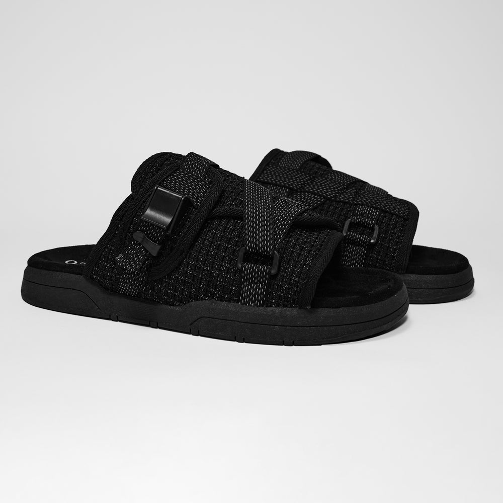 Reflective DracoSlides - Comfortable Luxurious Slides For Men & Women - Black