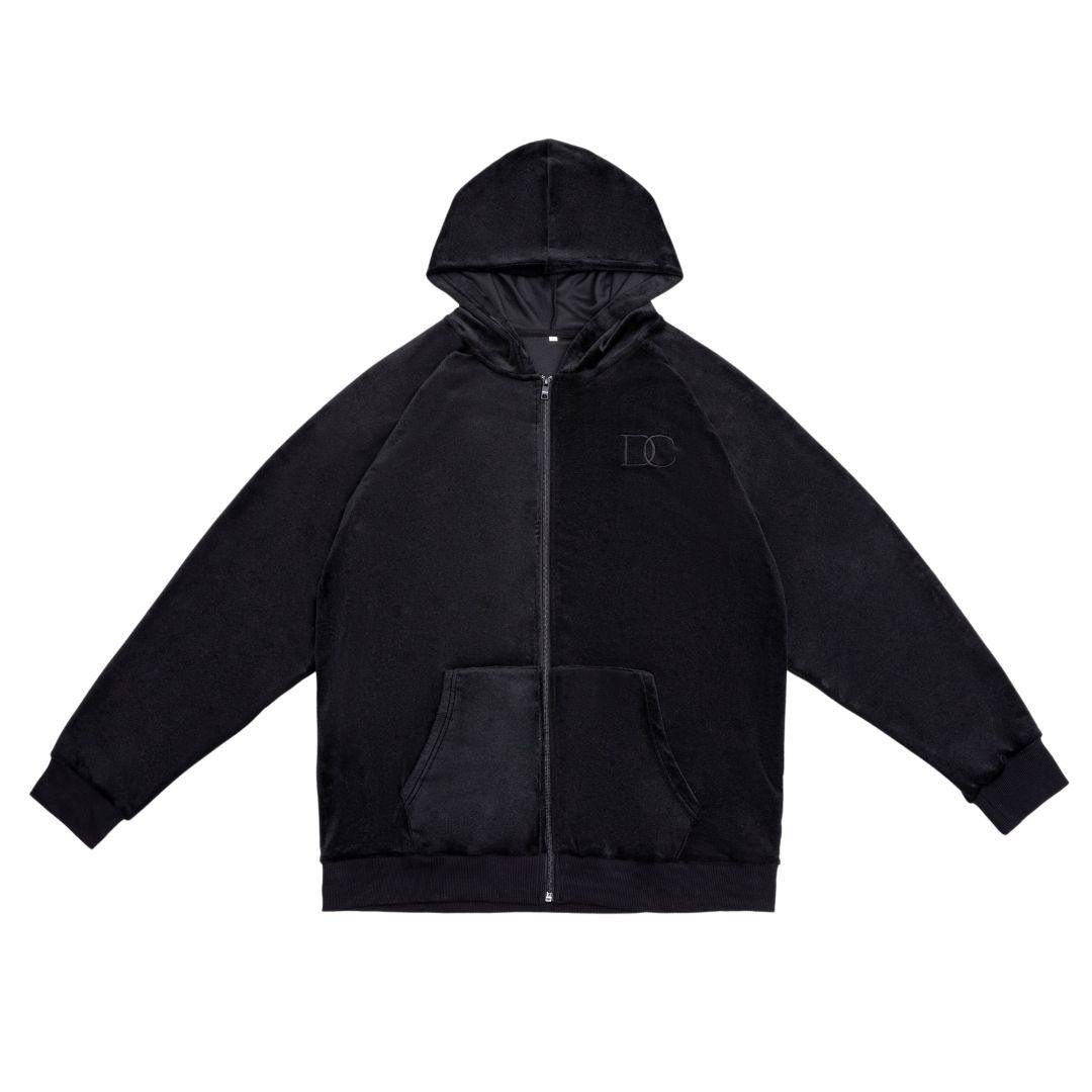 Draco Velour Tracksuit - Black