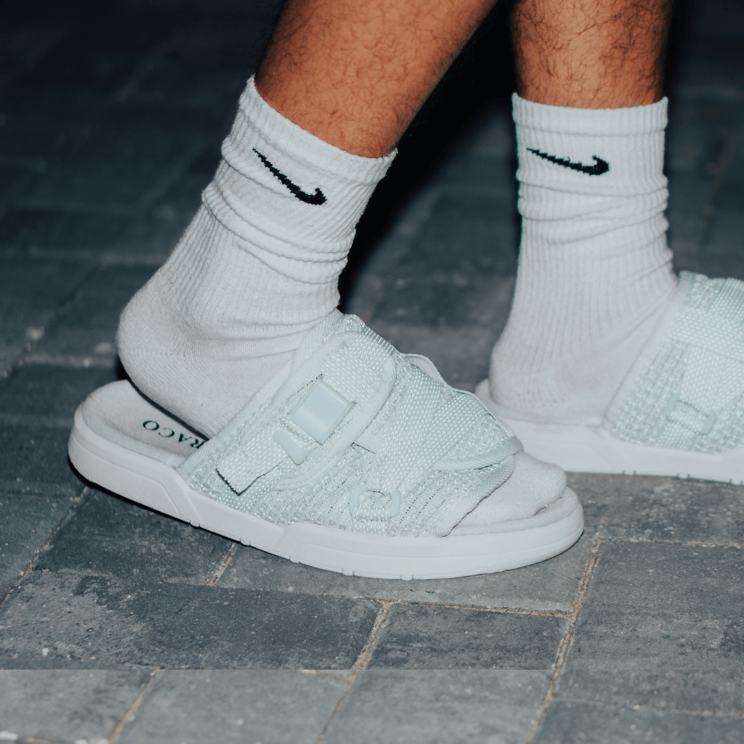 Reflective DracoSlides - Comfortable Luxurious Slides For Men & Women - White